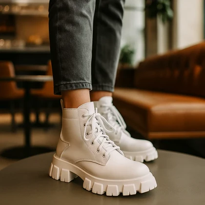 نیم بوت زنانه سفید مدل Roxana