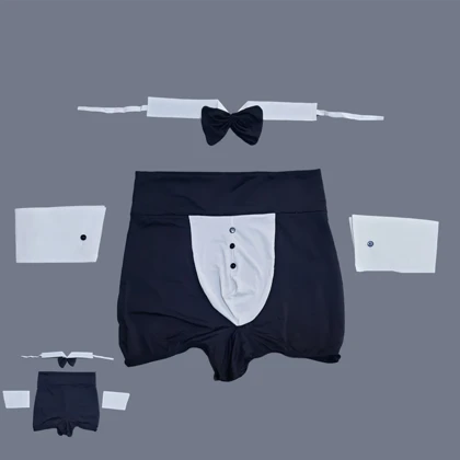 کاستوم مردانه 3 تکه با پاپیون برند مرسده کد 150