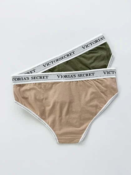 شورت اسلیپ زنانه نخ پنبه کمر کش شاین بسته 2 عددی ویکتوریا سکرت Victoria's Secret