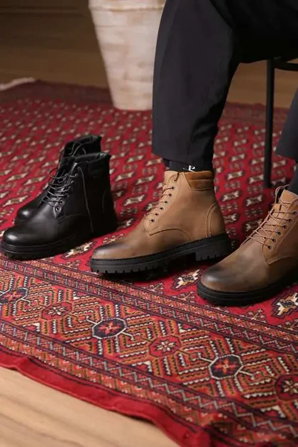 بوت مردانه چرم طبیعی کد 2045