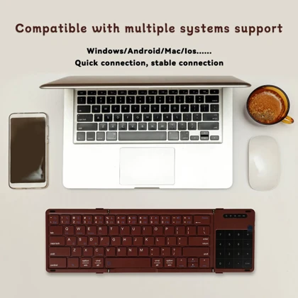 کیبورد بی‌سیم تاشو شارژی با تاچ پد Foldable Keyboard