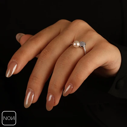 انگشتر نقره مروارید کد 4512103