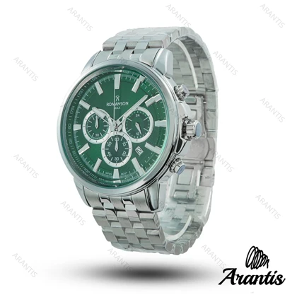 ساعت مردانه رومانسون مکس سه موتوره سیلور صفحه سبز m-10228