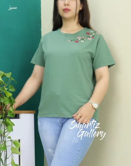 تیشرت سرشانه گل