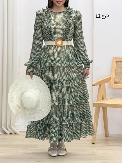 4241-پیراهن طبقه‌ای رز