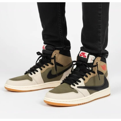 کتانی جردن ساق‌دار کرم قهوه ای