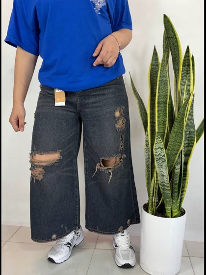 شلوار جین بگ مدل زاپ‌دار قد 85 شناسه 71104