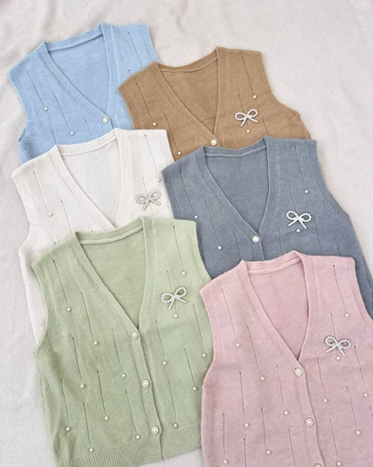 جلیقه بافت سنجاق پاپیون کد5220