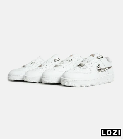 کفش کتانی مردانه و زنانه سفید نایک NIKE AIR FORCE 1.7 lv8 White gold
