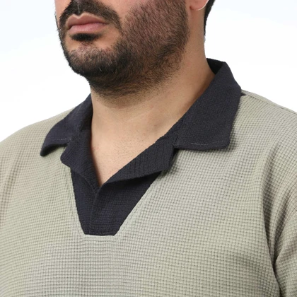 پولوشرت آستین کوتاه یقه شکاری مردانه سیزر مدل 15611244