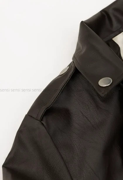 بایکر چرم آستر دار زارا کد1004863