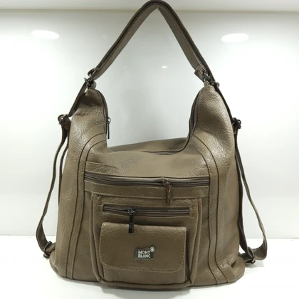 کیف شانه ای زنانه MONT BLANC با قابلیت کوله شدن شکلاتی