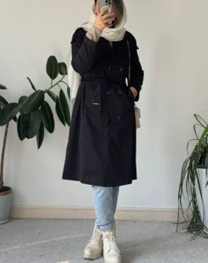 بارانی بلند کتان زارا