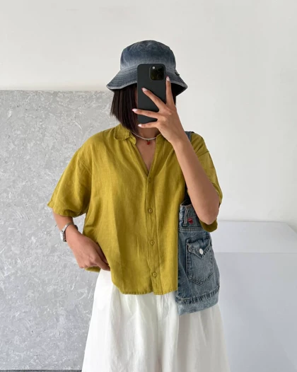 شومیز سبز BERSHKA🪲