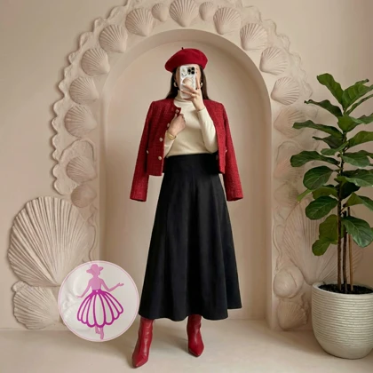 دامن مخمل کلوش بلند در رنگبندی متنوع(کد1425)