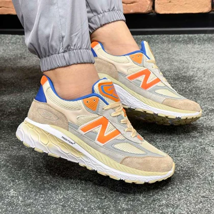 کتانی اسپرت مردانه مدل نیوبالانس 990 کرم نارنجی کد 1895