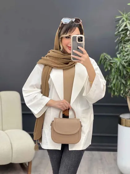 مانتو برش هلالی دو جیب
