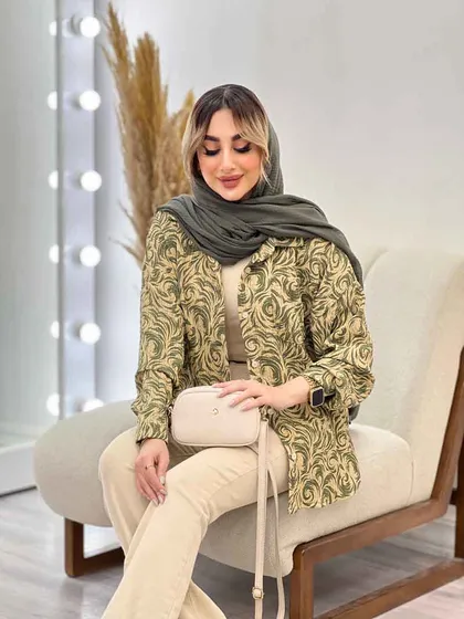 شومیز طرح دار تک جیب