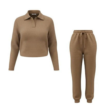 ست بلوز و شلوار زنانه مدل پاچه کشی یقه برگردان A67