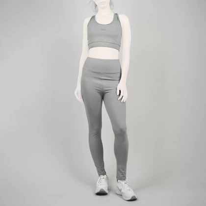 ست نیم‌تنه و لگ ورزشی زنانه الو مدل MUB-921 طوسی روشن