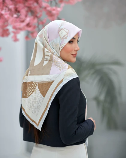 روسری ابریشم ژاکارد قواره 120 30205