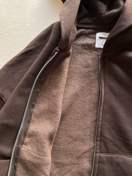 سویشرت دو زیپ باکسی Bershka قهوه ای کد 273