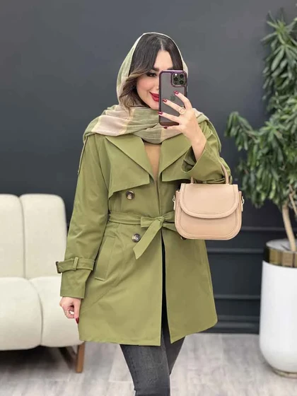 بارانی چهاردکمه برش هلالی