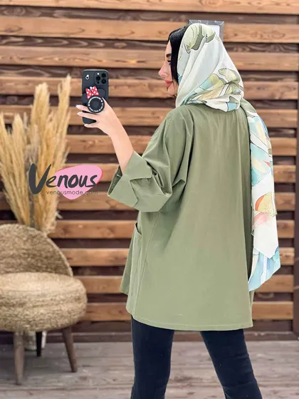 مانتو کتی یقه مثلثی
