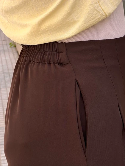 شلوار بگ پارچه ای کمربندی