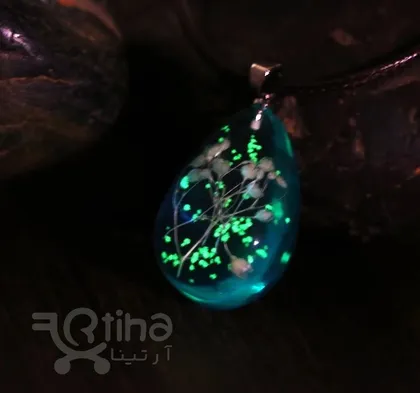 گردنبند گل خشک طبیعی مدل بلک لایت