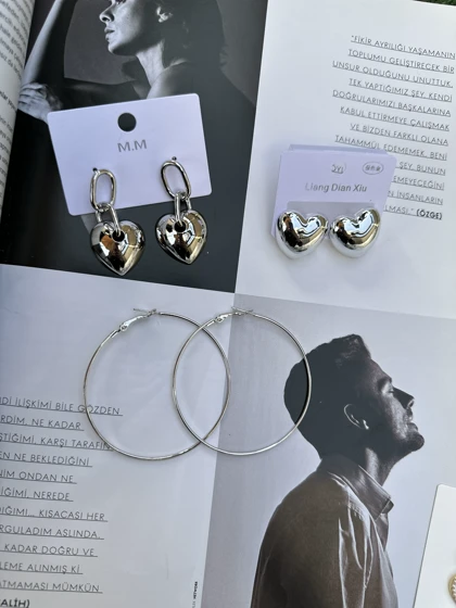 گوشواره استیل نقره ای