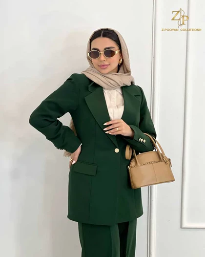 کت و شلوار زنانه کنزو زمرد