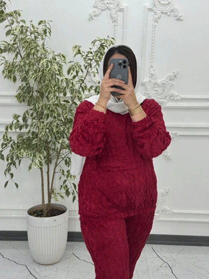 ست بلوز شلوار تدی برجسته 6827
