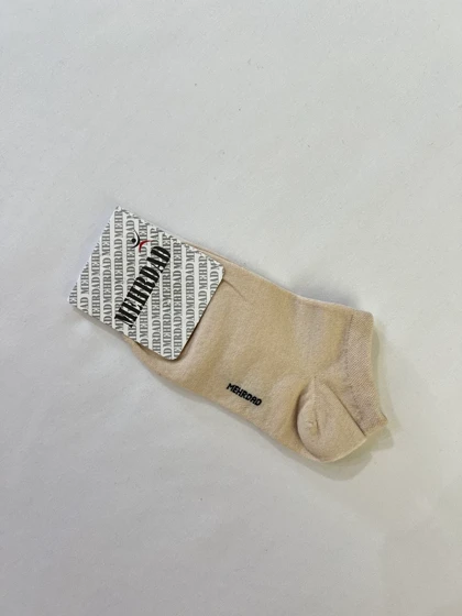 جوراب زنانه کرمی ساق کوتاه 20006