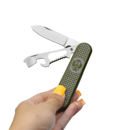 ست قاشق چنگال استیل به همراه چاقو چندکاره کمپینگ مدل Bag-404F0706