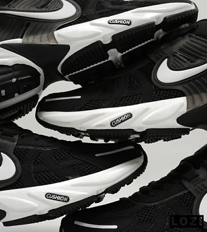 کفش کتانی بزرگ پا مشکی سفید Nike Cushlon V2K مدل 8531