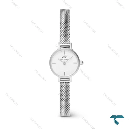 ساعت DW زنانه گرد مینی حصیری سیلور صفحه سفید DW-6654-L
