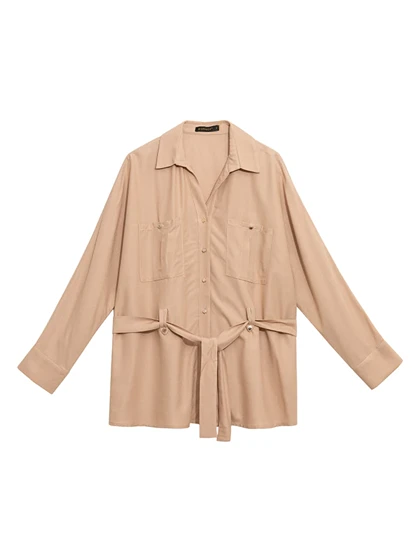 تونیک زنانه ویسکوز آستین بلند یقه مردانه کژوال50102