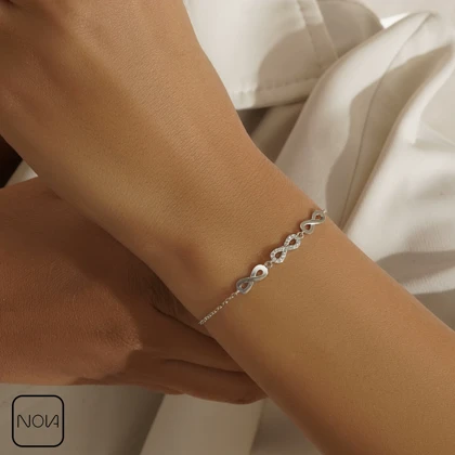 دستبند نقره بی نهایت کد 351273