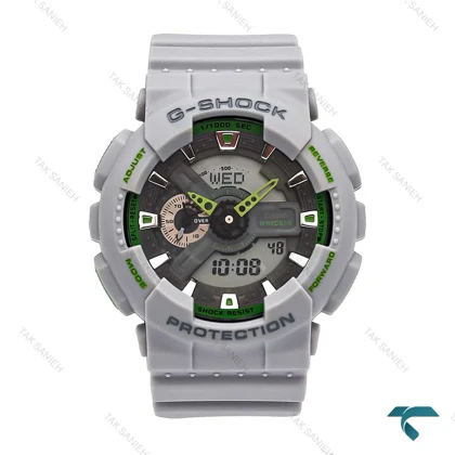 ساعت جیشاک GA110 مردانه طوسی سبز G-Shock-6108-G