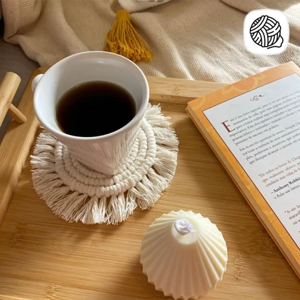 زیر لیوانی مکرومه بافی یک عددی کد 01