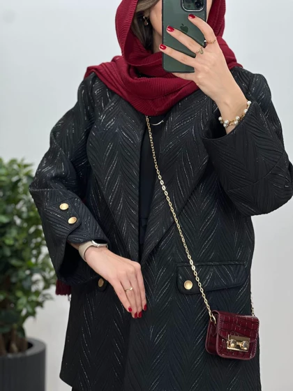 مانتو مجلسی ژاکارد طوطیا