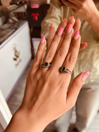 انگشتر نگین سبز ژوپینگ M85