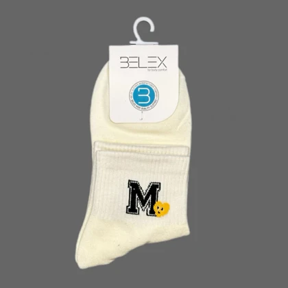 جوراب نیم ساق زنانه سوپر پنبه بلکس طرح 10