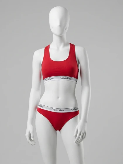 ست نیم‌تنه کاپ‌دار و شورت اسلیپ نخ پنبه کلوین کلاین Calvin Klein