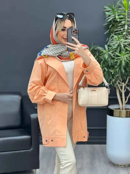 مانتو لینن دو جیب نما پایین پاگن