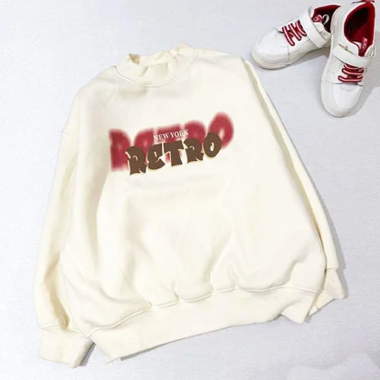 بلوز بچه گانه وارداتی RETRO شیری رنگ