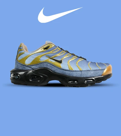 کفش کتانی مردانه و زنانه آبی طلایی NIKE AirMax Plus TN Ultra مدل 6880