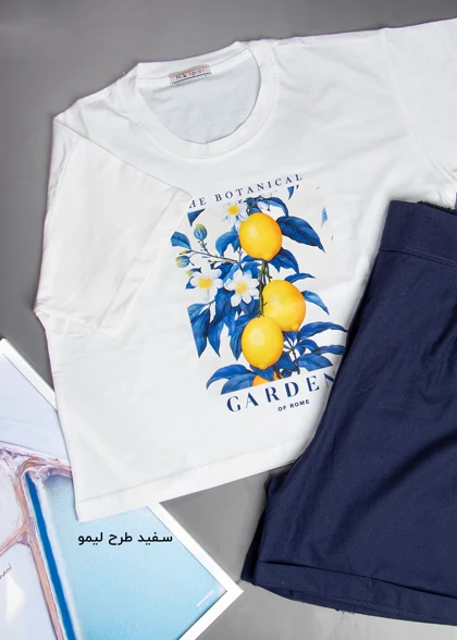 ست تیشرت کراپ و شلوارک زنانه مدل wcs002