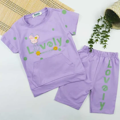 تیشرت شلوارک دخترانه LOVELY